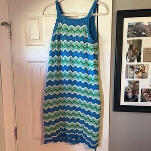 Freshman Blue and Green crocheted  Dress